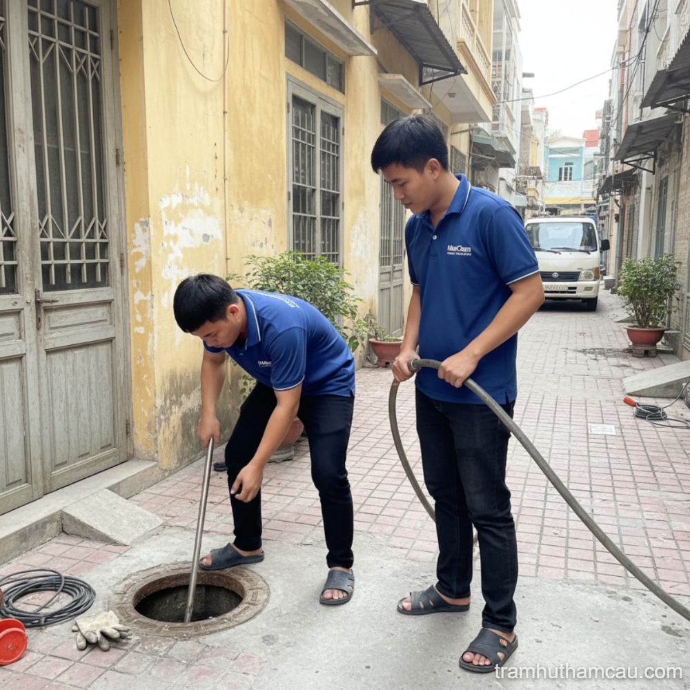 Dịch Vụ Hút Bể Phốt Giá Rẻ Chuyên Nghiệp Tại Maxclean 10 hình ảnh hoạt động của nhân viên Max Clean