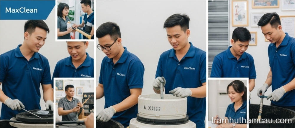 Dịch Vụ Thông Cống Nghẹt Giá Rẻ Chuyên Nghiệp Tại Maxclean 9 hình ảnh hoạt động của nhân viên Max Clean
