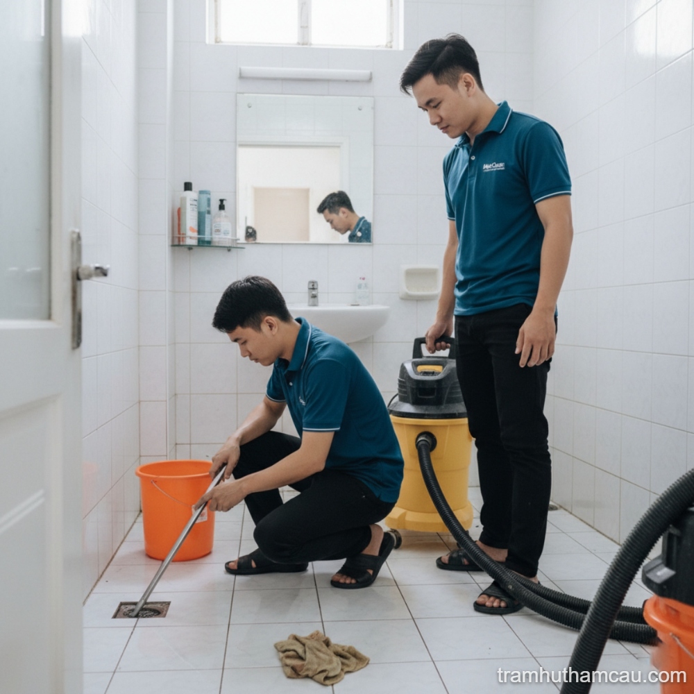 15 Cách Xử Lý Đường Ống Nước Bị Tắc Hiệu Quả Nhanh 5 hình ảnh hoạt động của nhân viên Max Clean